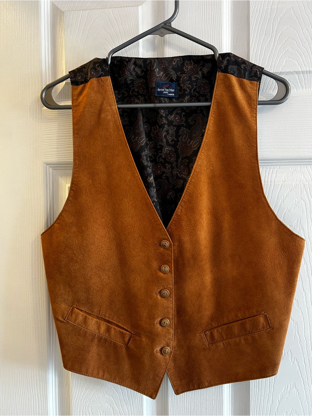 Daniel Hechter Rust Brown Suede Vest,